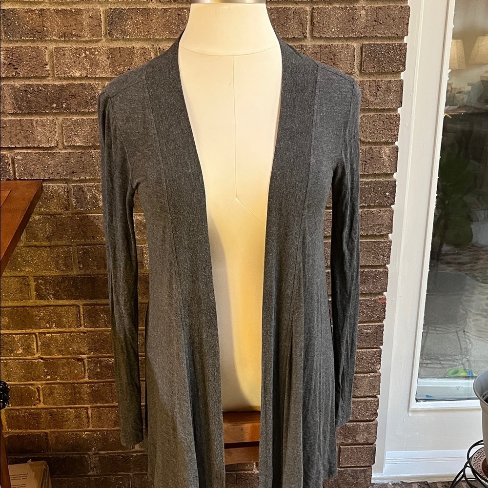 14th & Union Gray Open Front Cardigan Duster Size Medium